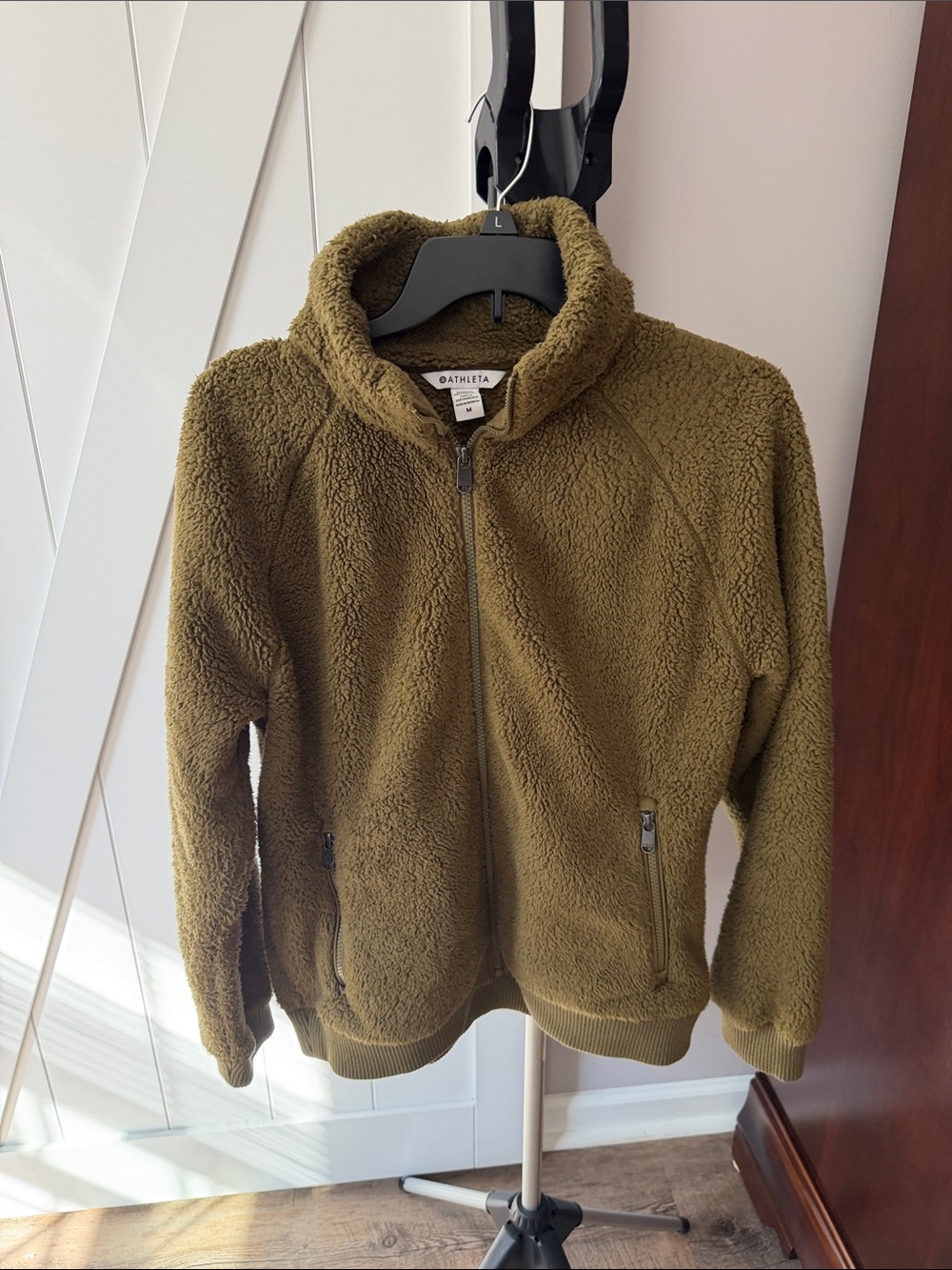 Athleta  Olive Sherpa Full-Zip Hoodie